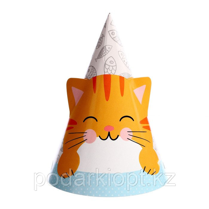 Колпак бумажный «Кошки с ушками», в наборе 6 штук - фото 2 - id-p116492757