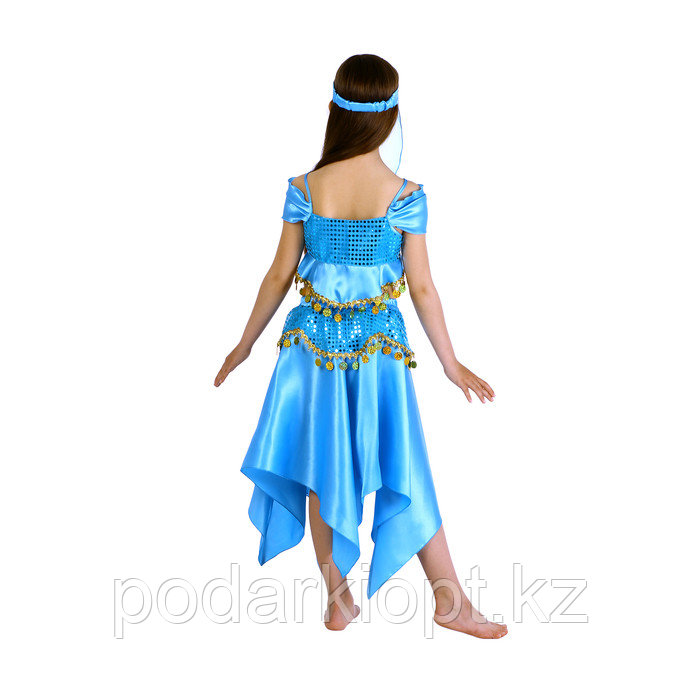 Карнавальный костюм "Восточная красавица. Лейла", повязка, топ, юбка, цвет голубой, р-р 30, рост 110-116 см - фото 3 - id-p116492623