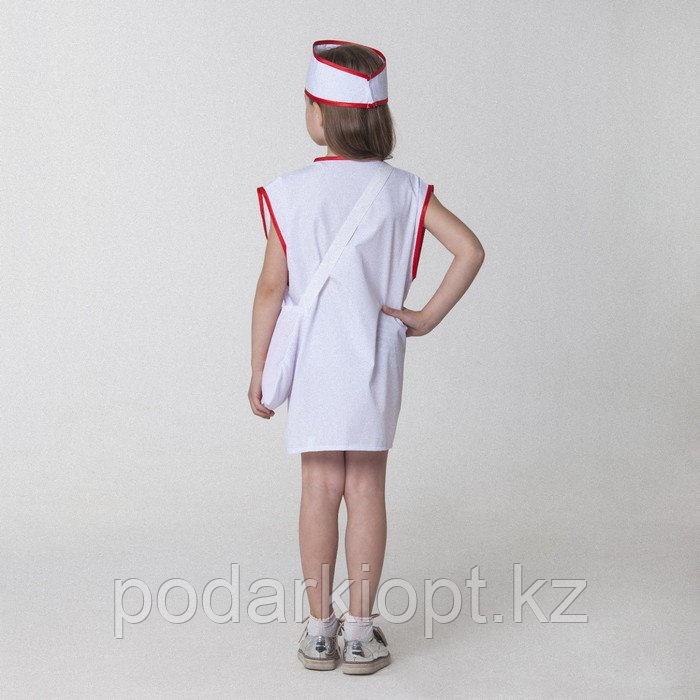 Карнавальный костюм «Медсестра», халат, сумка, повязка на голову, рост 110-122 см, 4-6 лет - фото 3 - id-p116492631