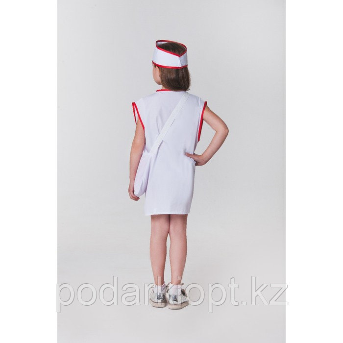 Карнавальный костюм «Медсестра», халат, сумка, повязка на голову, рост 110-122 см, 4-6 лет - фото 7 - id-p116492631