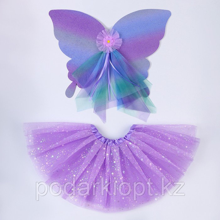 Карнавальный набор «Бабочка», 5-7 лет, сиреневый: юбка, крылья - фото 1 - id-p116492768