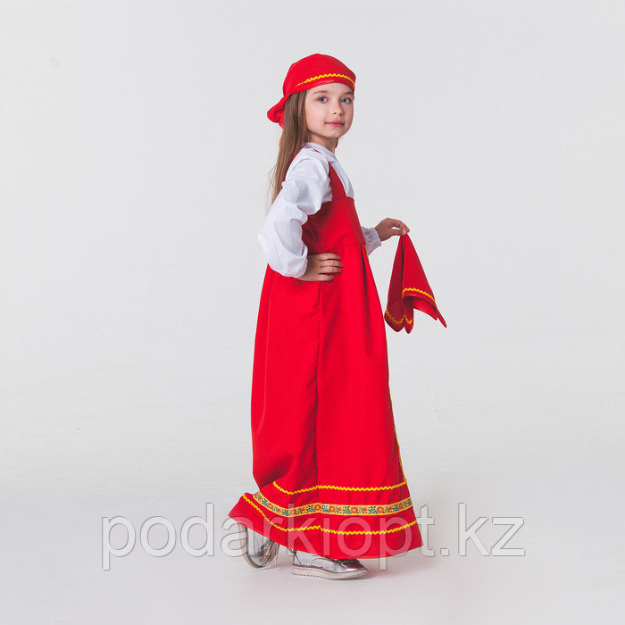 Карнавальный костюм «Матрёшка», платок, сарафан, косынка, рубашка, рост 122-128 см, 6-7 лет - фото 2 - id-p116492648