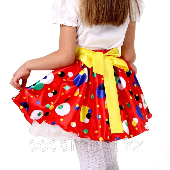Карнавальная юбка для вечеринки красная в горох, повязка, рост 98-104 см - фото 3 - id-p116492721