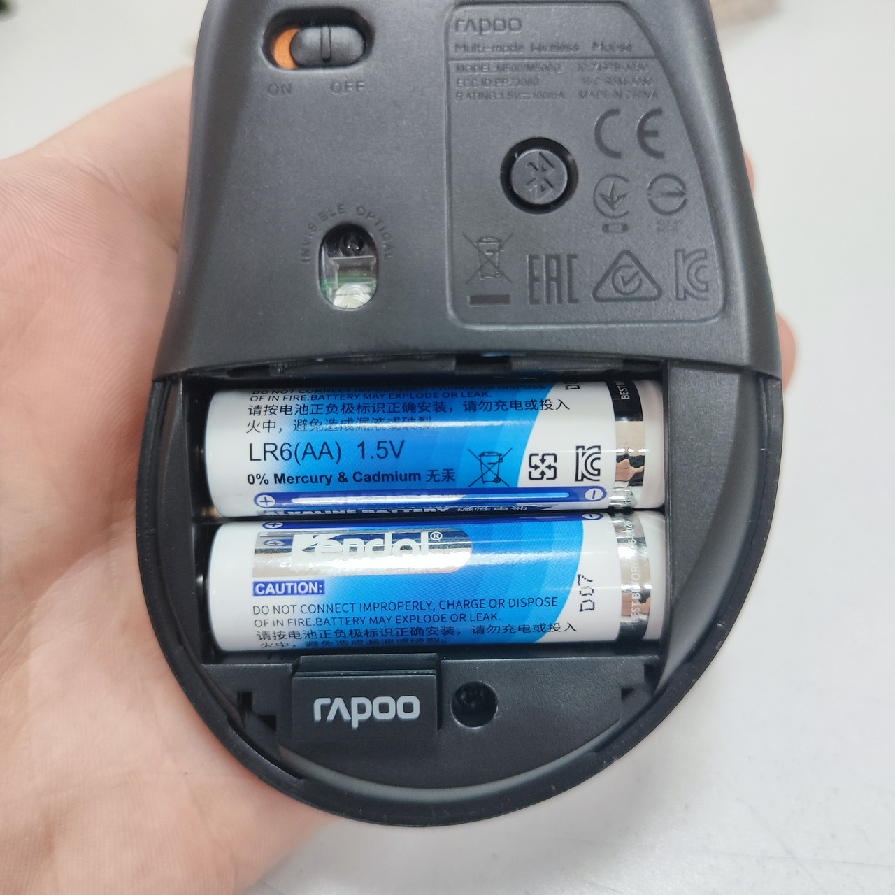 Мышь Rapoo M500 Silent, Black, Wireless, Optical, 1600dpi, 2 x AA, Bluetooth, USB - фото 3 - id-p116494020