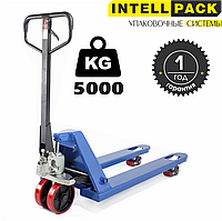 Тележка гидравлическая ручная, рохля складская RHP (BF) 5000 (полиуретановые колеса)