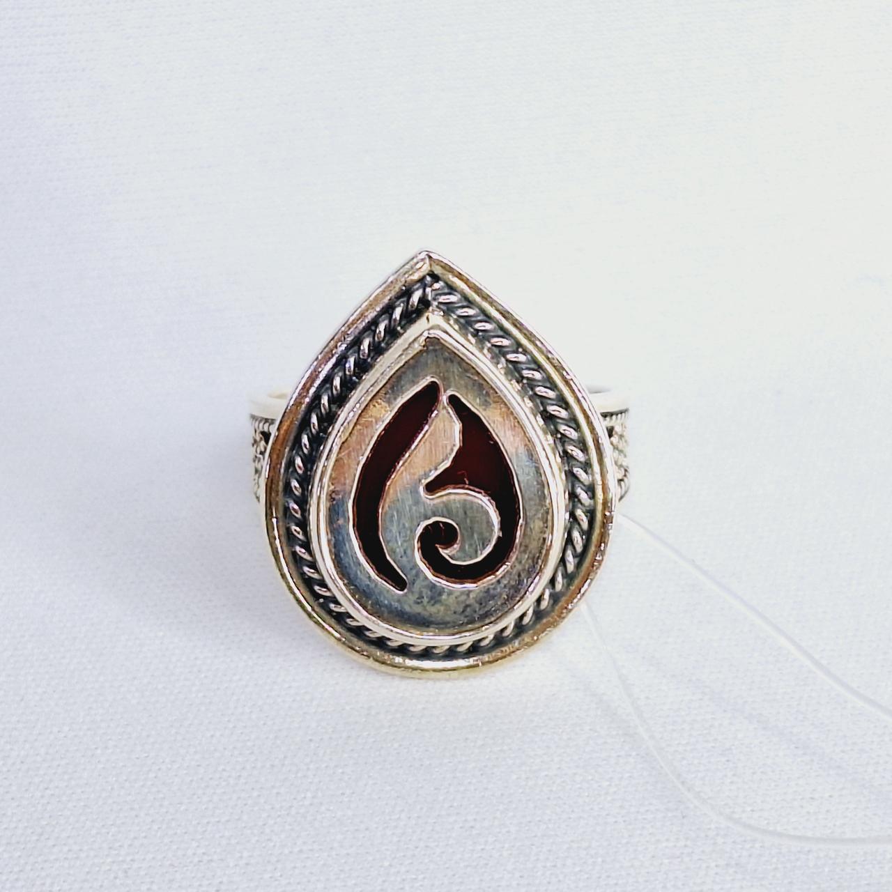 Кольцо Алматы N556 серебро без покрытия вставка эмаль вид капля, национальный