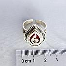 Кольцо Алматы N556 серебро без покрытия вставка эмаль вид капля, национальный, фото 3