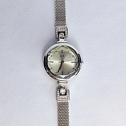 Часы Италия N854 серебро с родием вставка без вставок