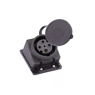 Розетка наруж. уст-ки наклонная трехфазная 3Р+Е 3*32А 380В (каучук) 332-0100-0202 (12/48)