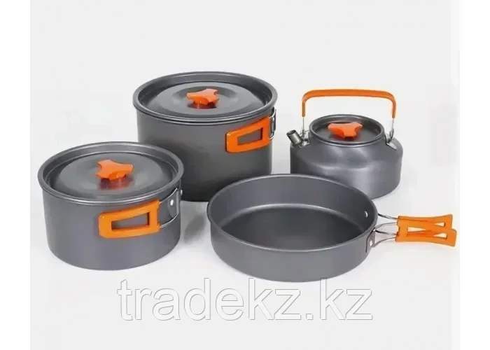 Походный туристический набор посуды TZ501 5 предметов складная алюмининевая - фото 1 - id-p116497146