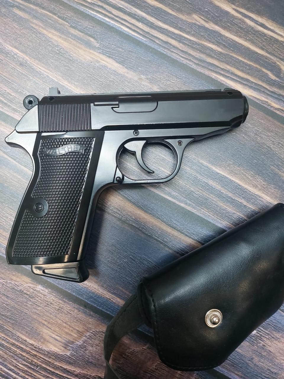 Зажигалка пистолет "Lighter 508" Вальтер Walther в кобуре черный - фото 3 - id-p80472470