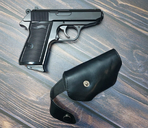 Зажигалка пистолет "Lighter 508" Вальтер Walther в кобуре черный