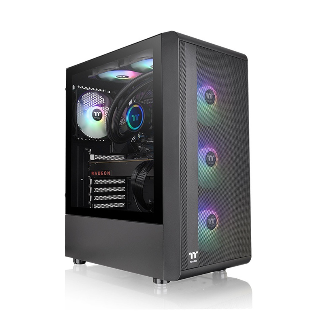 Компьютерный корпус с ARGB подсветкой S200 TG без блока питания, черный Thermaltake - фото 1 - id-p116494914