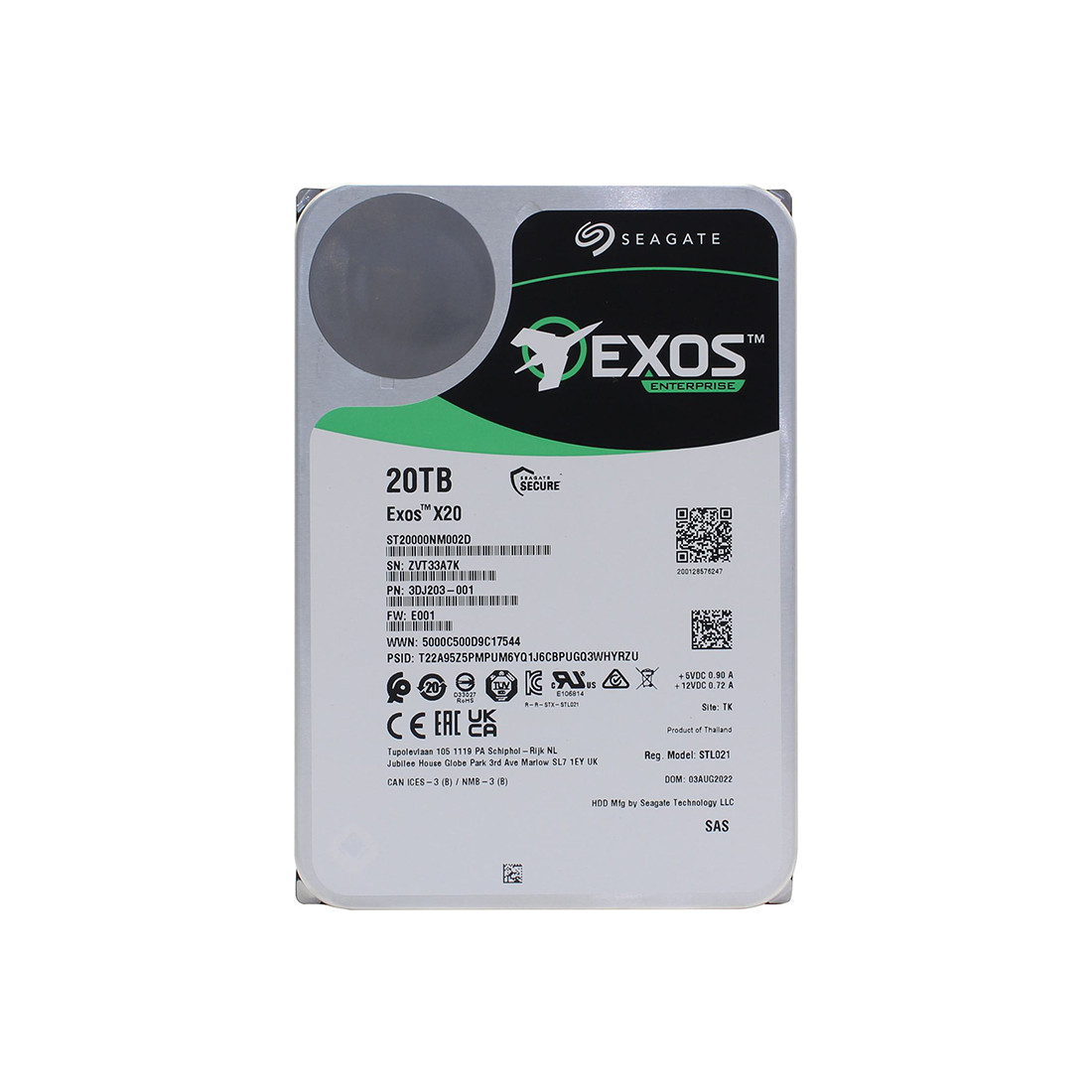 Жесткий диск Seagate Exos X20 ST20000NM002D 20TB SAS: "Сейгейт Экзос X20 ST20000NM002D 20ТБ SAS" - фото 1 - id-p116495657
