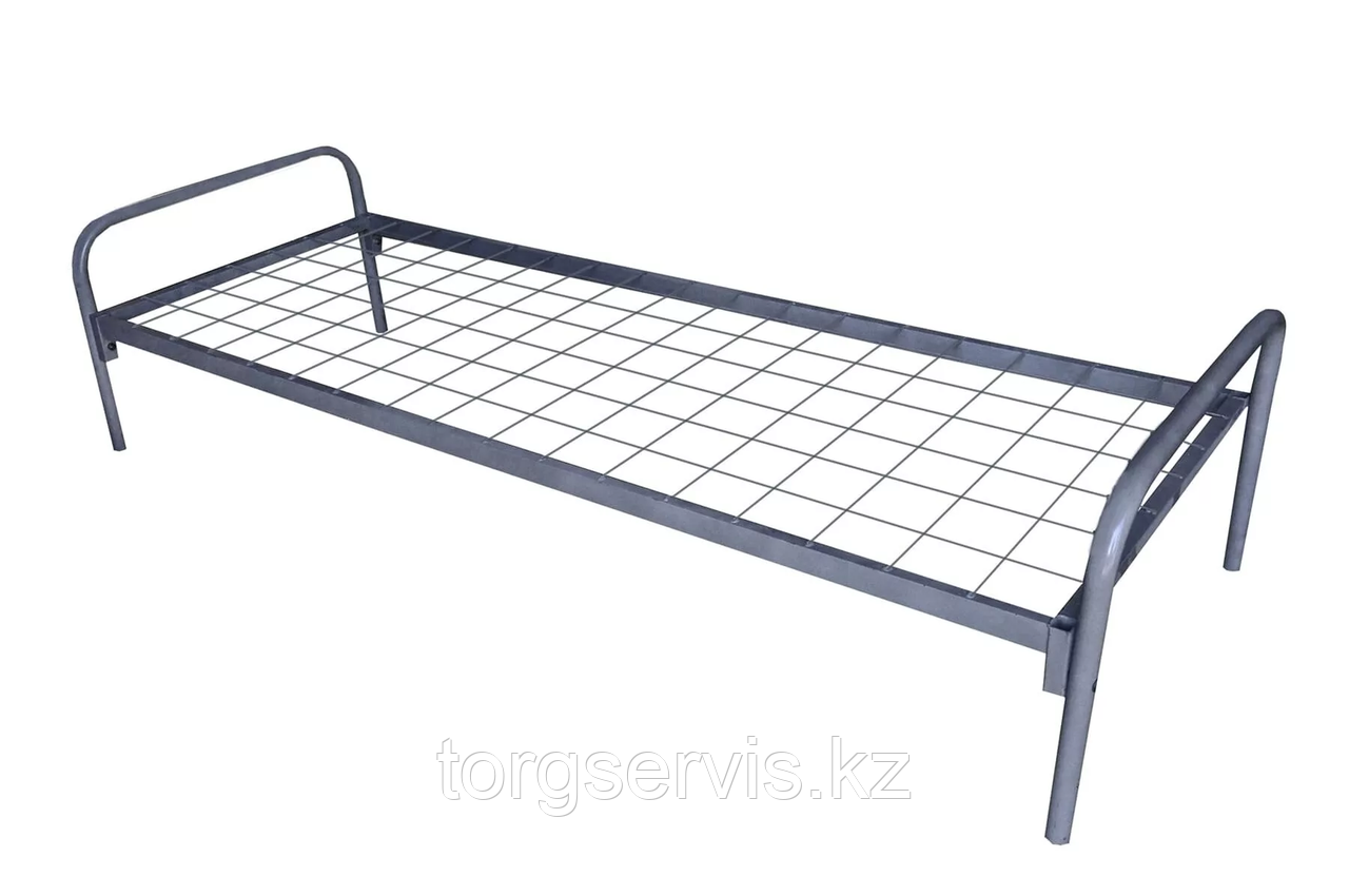 Кровать металлическая односпальная С-11- для рабочих, строителей, бытовок, вагончиков - фото 1 - id-p116493020