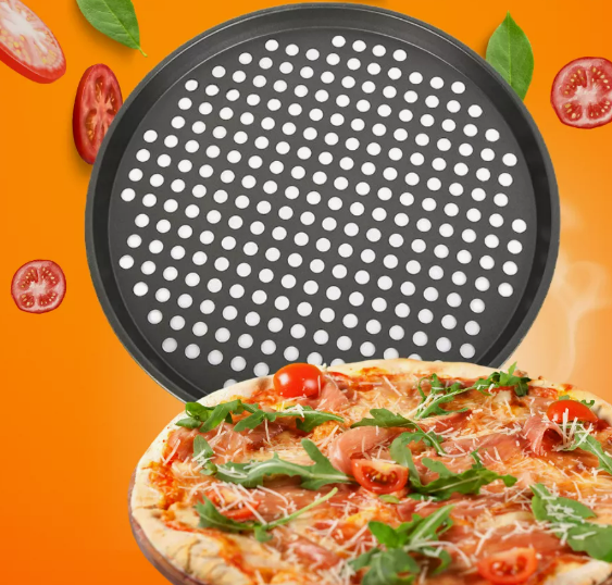 Форма для пиццы и пирогов перфорированная d=34 см черная - фото 2 - id-p116457557