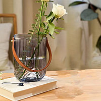 Ваза для цветов стеклянная 18см темная