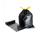 Пакеты для мусора с завязками 35 литров CareExc полиэтиленовые ПВД черные мусорные мешки, фото 2