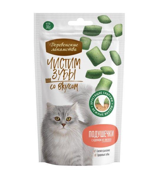 Деревенские лакомства для кошек Чистим зубы, лосось, 90 г, фото 1