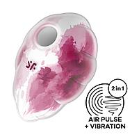 Стимулятор клитора с вибрацией и воздушной стимуляцией Satisfyer Cloud Dancer красно-белый