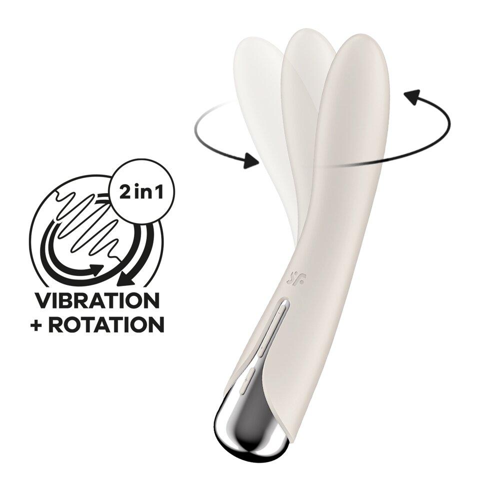 Вибратор с функцией вращения Satisfyer Spinning Vibe 1 бежевый, фото 1
