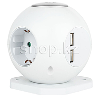 Сетевой фильтр Rombica NEO SPHERUM, 3 розетки, 1.5м, 2xUSB, White