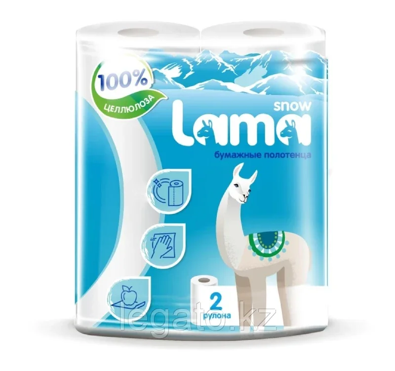 Бумажные полотенца Snow Lama 2сл белые (2рул/упак)