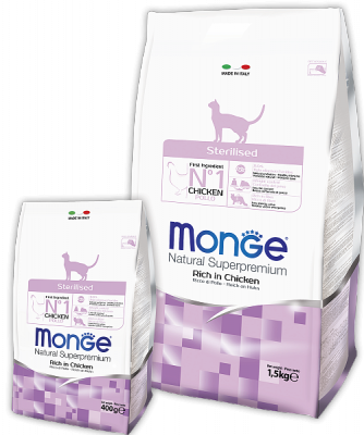 6267 Monge Stirilized Cat , Монже сухой корм для стерилизованных кошек, весовой 1кг. - фото 1 - id-p116508771