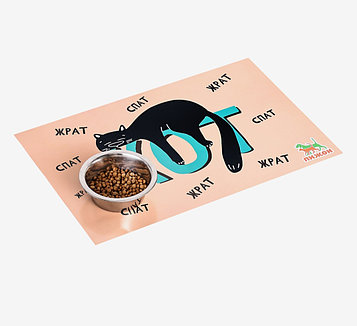 Коврик под миску Ленивый кот