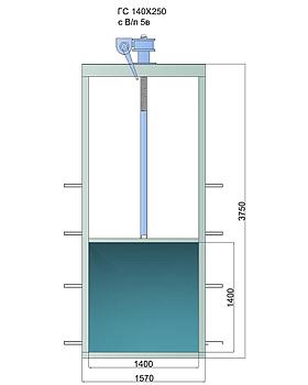 Гидрозатвор глубинный ГС 140х250, с винтоподъёмником 5в