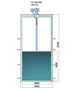 Гидрозатвор глубинный ГС 160х250, с винтоподъёмником 5в