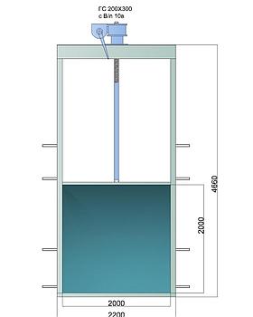 Гидрозатвор глубинный ГС 200х300, с винтоподъёмником 10в
