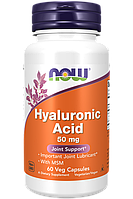 Hyaluronic Acid+MSM, 50 mg, 60 veg.caps, NOW