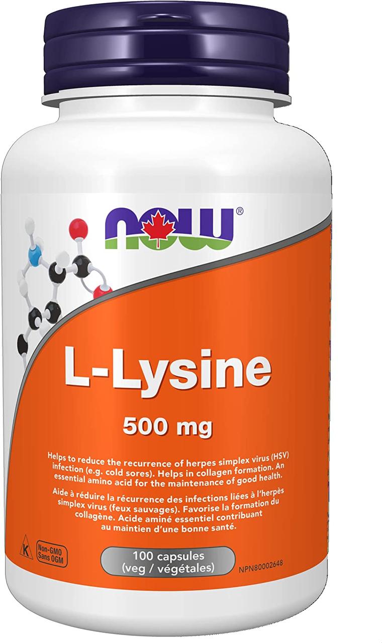L-Lysine 500 mg, 100 caps, NOW - фото 1 - id-p116514934