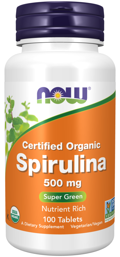 Spirullina, 500 mg, 100 tabs, NOW - фото 1 - id-p116514985