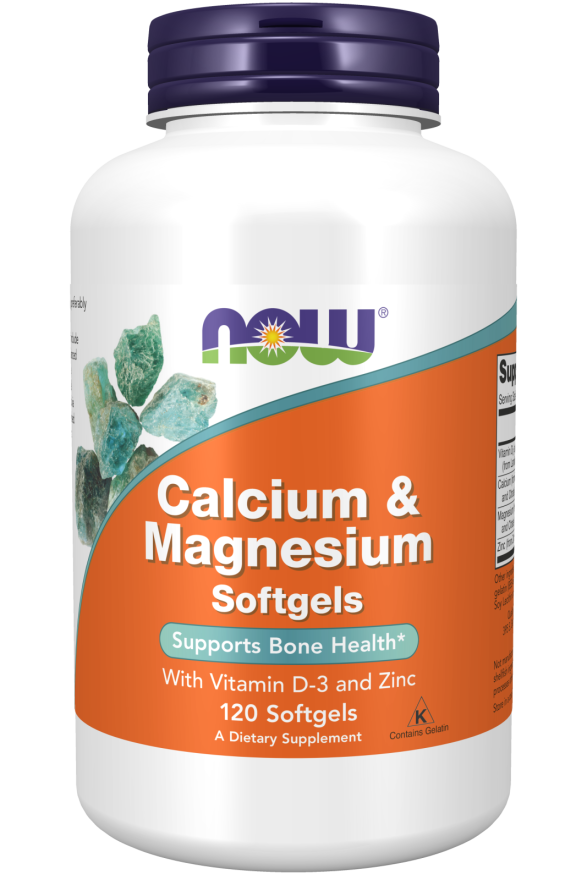 Calcium & Magnesium with Vitamin D-3, 120 softgels, NOW, фото 1