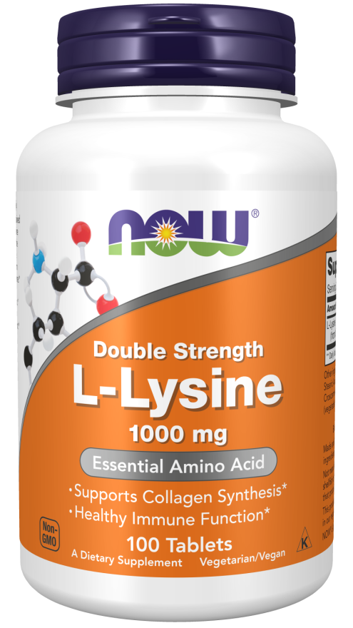 L-Lysine 1000 mg, 100 tabs, NOW, фото 1