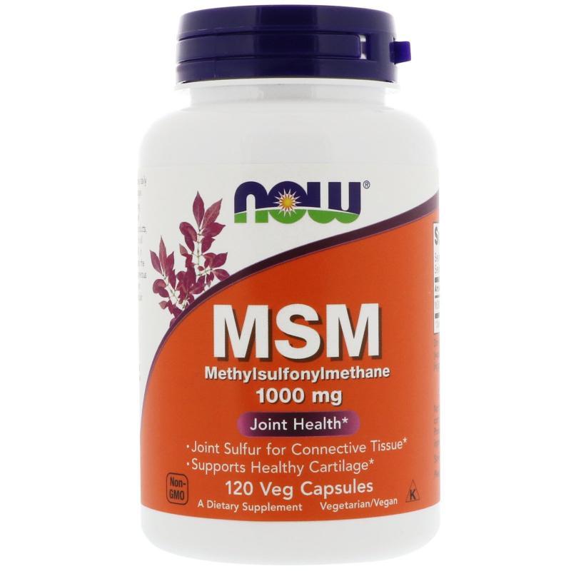 MSM 1000 mg, 120 veg.caps, NOW - фото 1 - id-p116515043