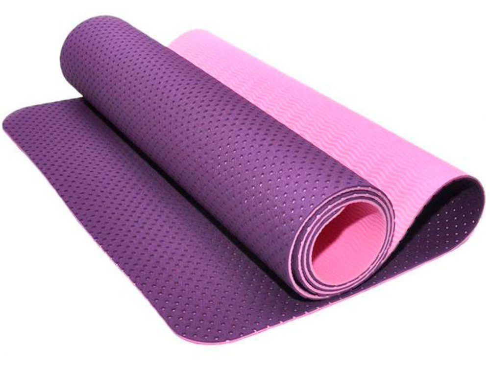 Коврик для йоги 6,8 мм сиренево-розовый, Без Лого - фото 1 - id-p116515065