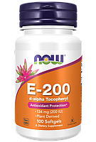 E-200 d-alpha Tocopheryl, 100 softgels, NOW