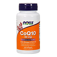 CoQ10 with Omega-3, 60 mg, 60 softgels, NOW