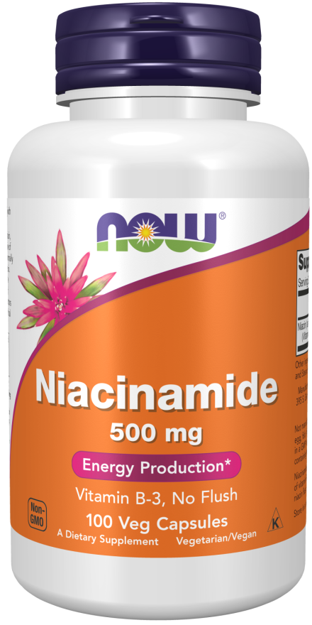 Niacinamide 500 mg, 100 caps, NOW - фото 1 - id-p116515225