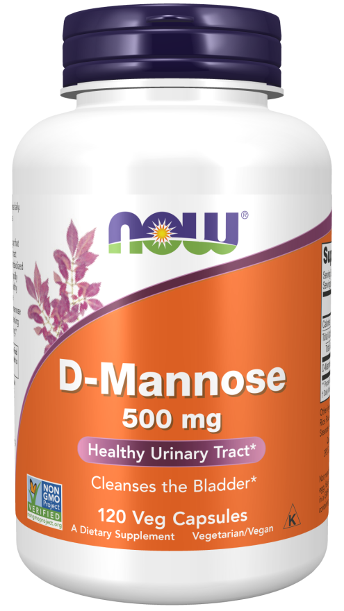D-Mannose 500 mg, 120 veg.caps, NOW - фото 1 - id-p116515230