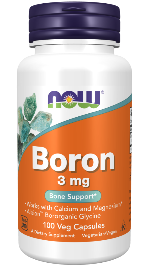 Boron 3 mg, 100 veg.caps, NOW - фото 1 - id-p116515237
