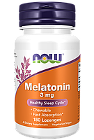 Melatonin 3 mg, 180 леденцов, NOW