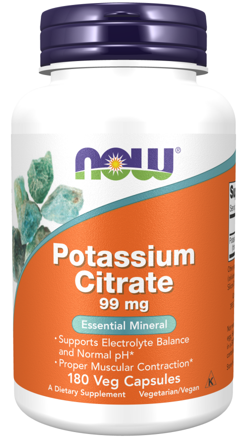 Potassium Citrate 99 mg, 180 veg caps, NOW - фото 1 - id-p116515297