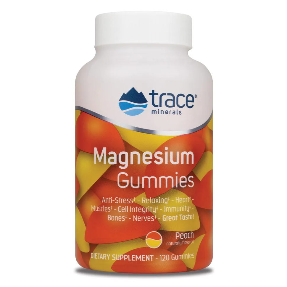 Magnesium Gummies, 120 gummies, Trace minerals Peach, фото 1