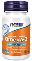 Omega-3 1000 mg, 30 softgels, NOW