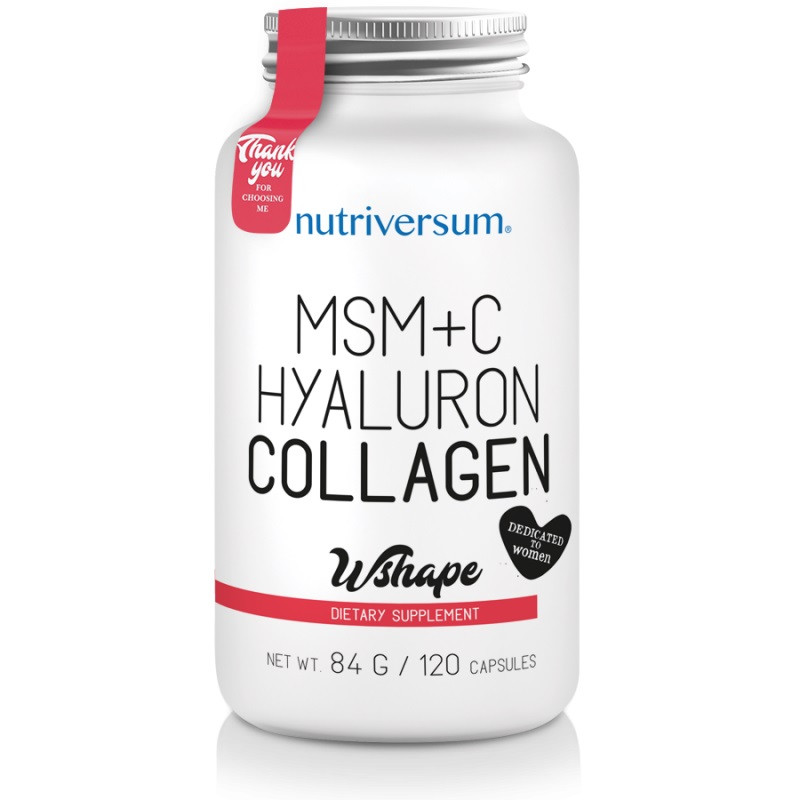 Wshape - MSM+C, Hyaluron, Collagen, 120 caps, Nutriversum, фото 1