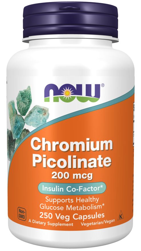 Chromium Picolinate 200 mcg, 250 veg.caps, NOW - фото 1 - id-p116516365